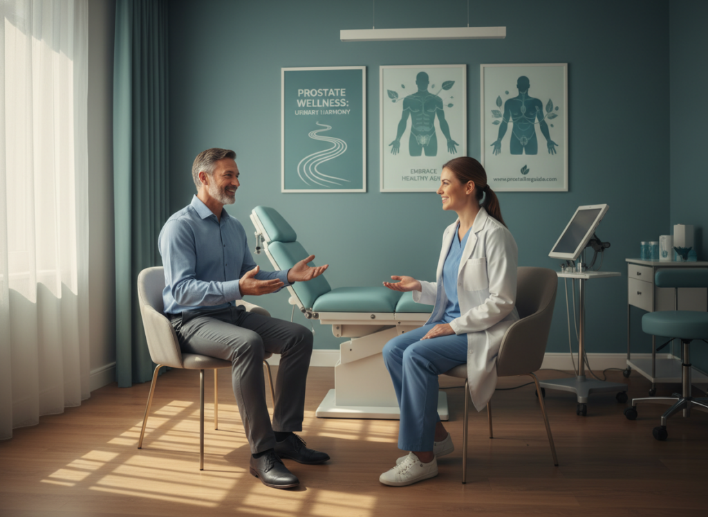 Prostate health and urinary function medical scene