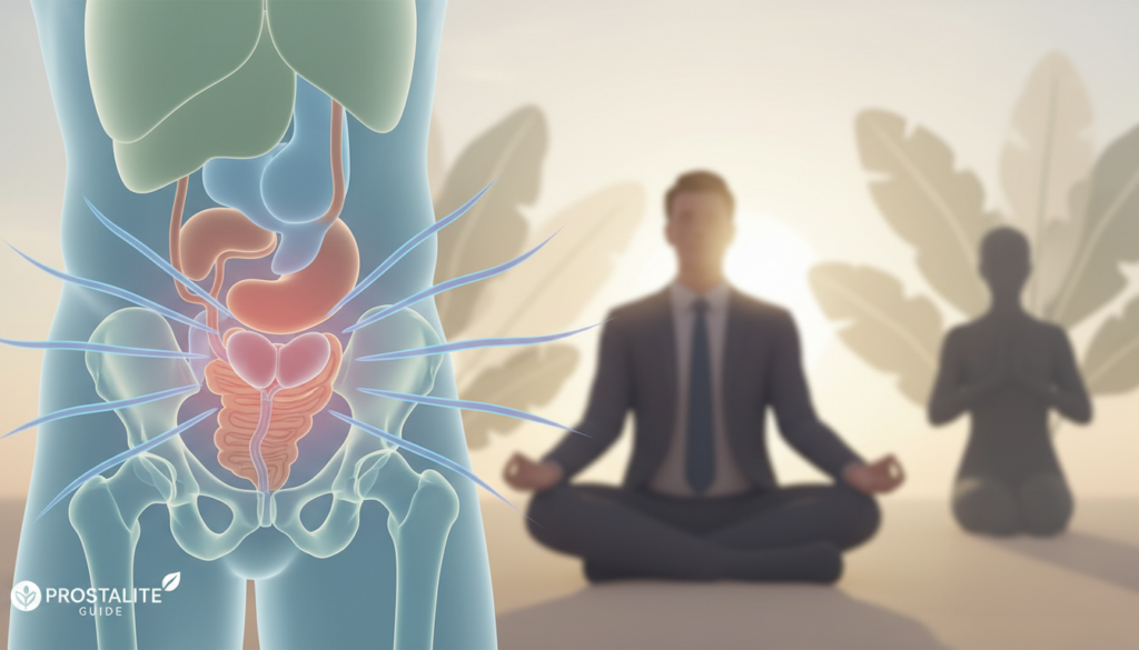 Anatomical illustration of prostate gland location