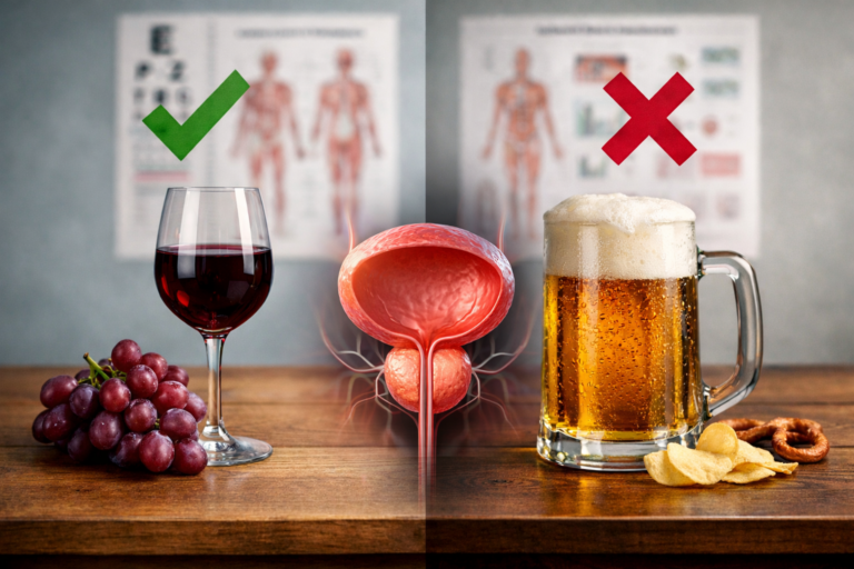 Red wine vs beer comparison for prostate health