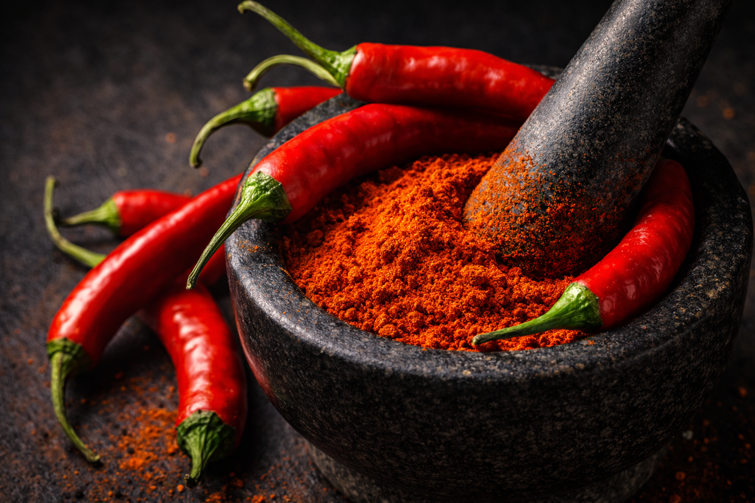Hot chili peppers representing spicy foods that can worsen BPH symptoms and cause pelvic pain.