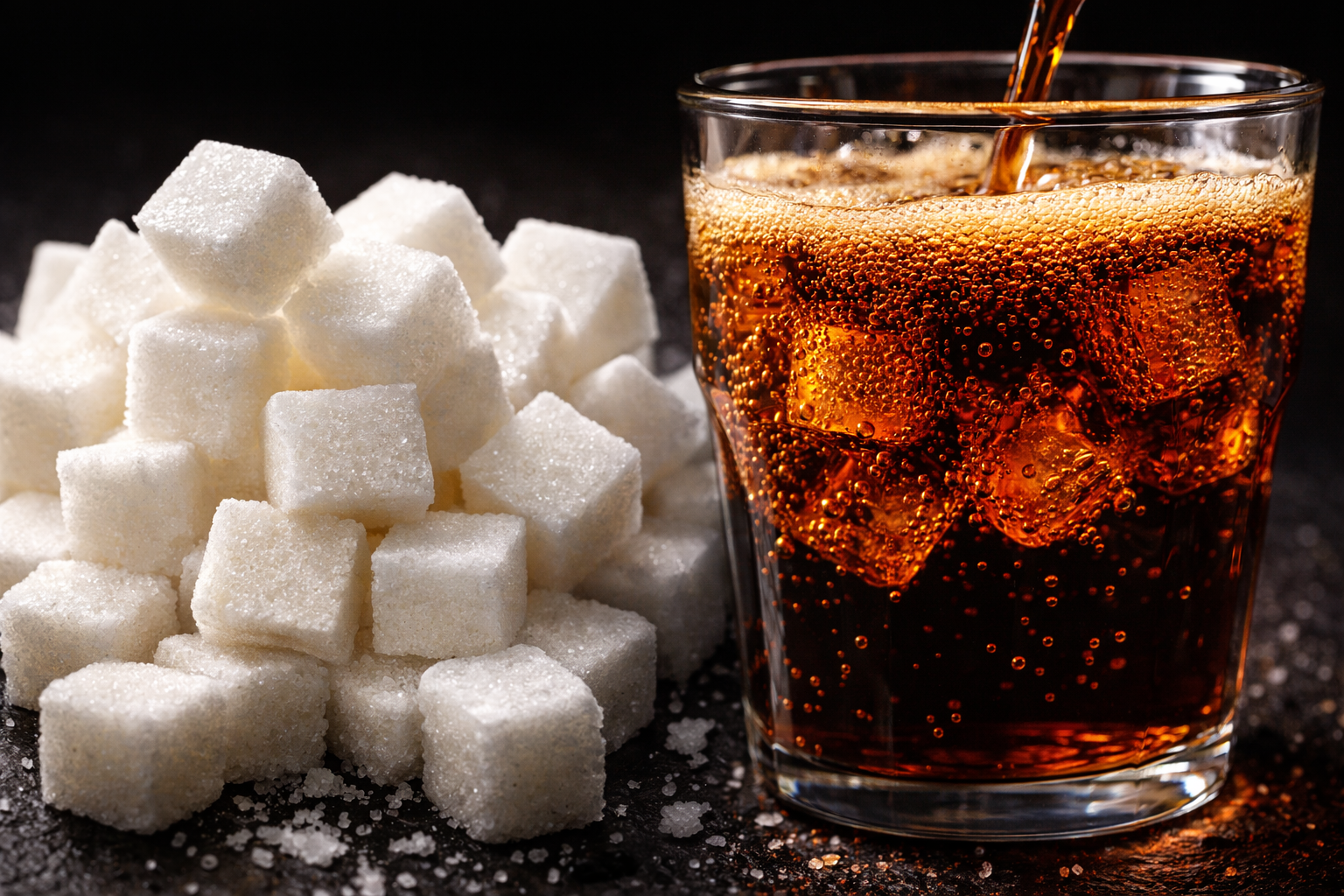 Sugary drinks and sugar cubes that spike insulin levels, potentially triggering prostate cell growth.