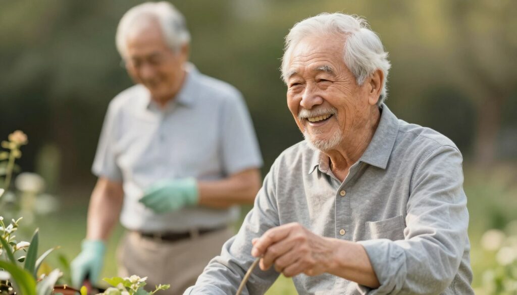 Elderly man enjoying active lifestyle after managing enlarged prostate symptoms
