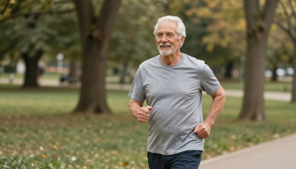 Man exercising outdoors to support prostate health
